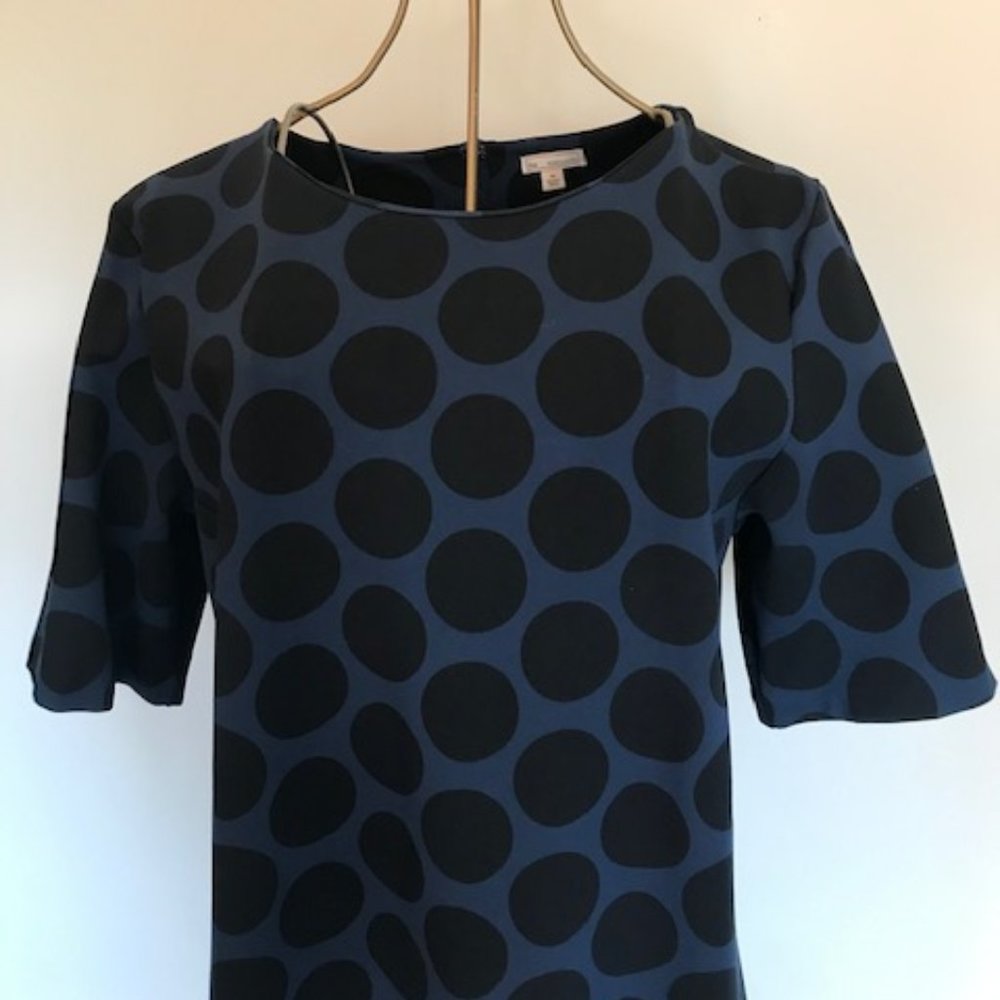 Black and blue dot tunic dress